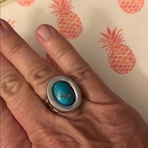 Pretty simulated turquoise ring size 7